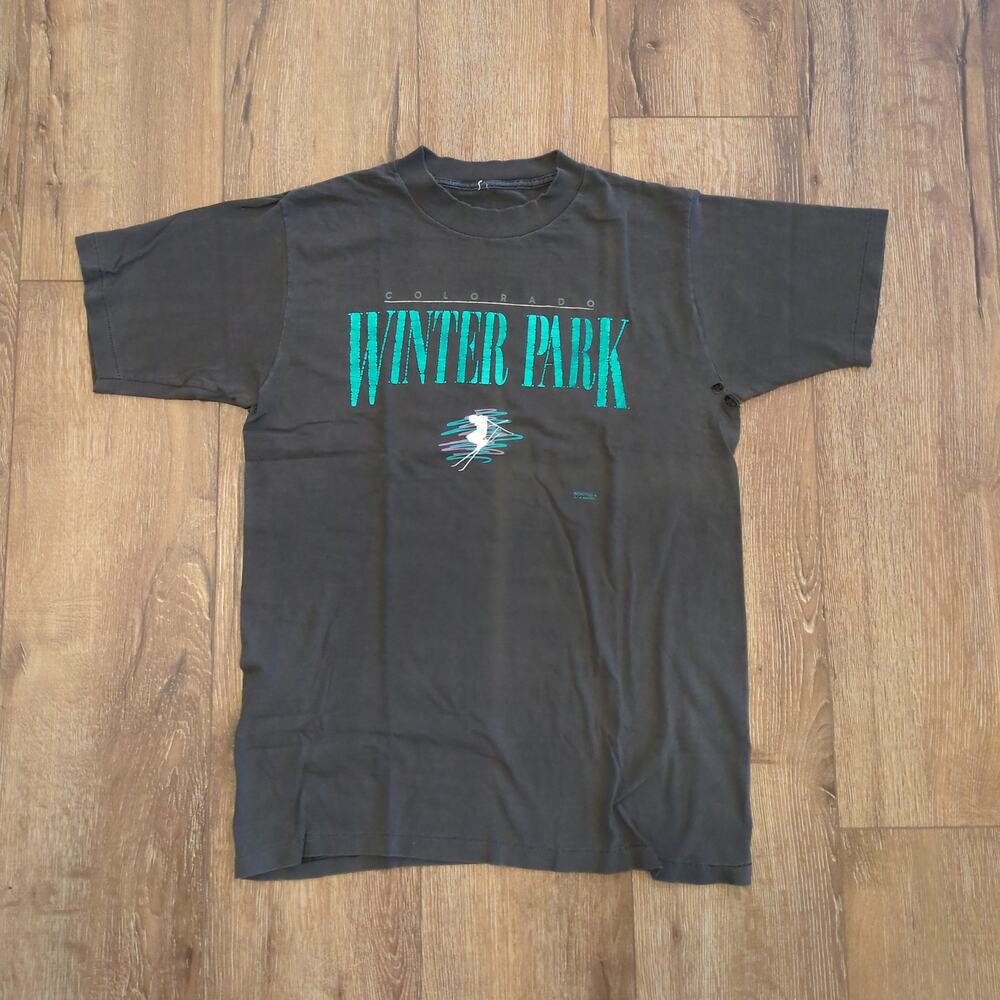 VTG Colorado Winter Park Adult Medium Shirt Ski Snowboard Denver Distressed Fade